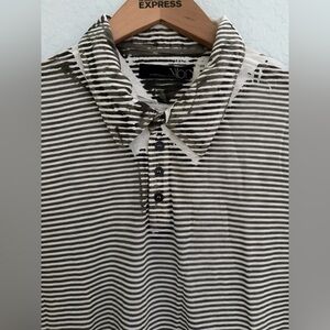 Vicarious By Nature Polo Shirt Size L Men's Striped Black and White Shirt.